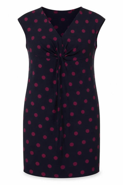 Marks & Spencer Women Blue Polka Dot Size 12 Sheath Dress