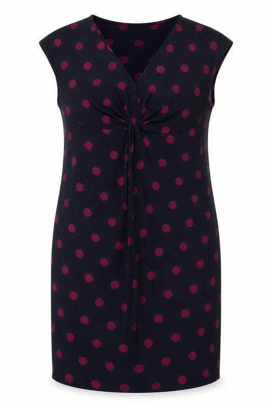 Marks & Spencer Women Blue Polka Dot Size 12 Sheath Dress