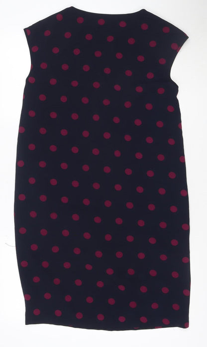 Marks and Spencer Women Blue Polka Dot Size 12 Sheath Dress