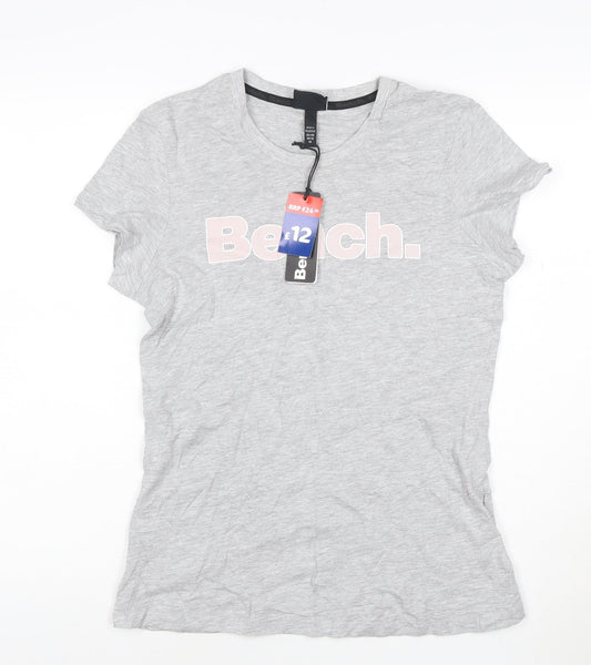 Bench Women Grey Basic Crew Neck T-Shirt Size 12