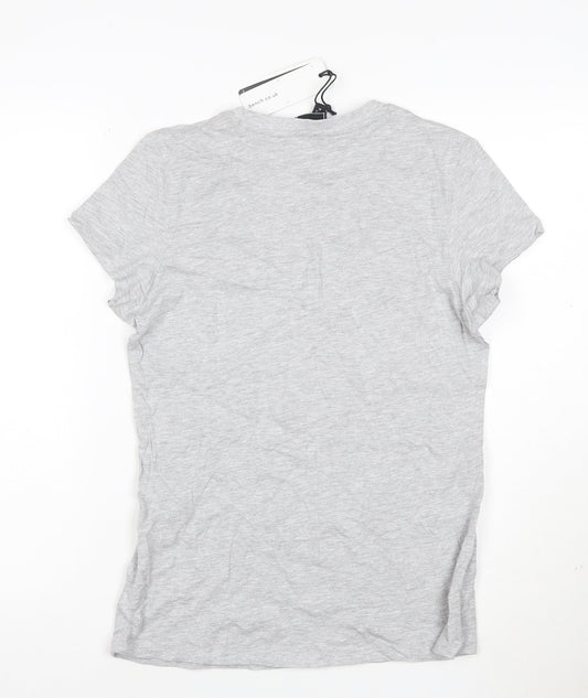 Bench Women Grey Basic Crew Neck T-Shirt Size 12
