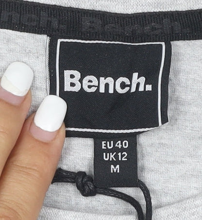 Bench Women Grey Basic Crew Neck T-Shirt Size 12