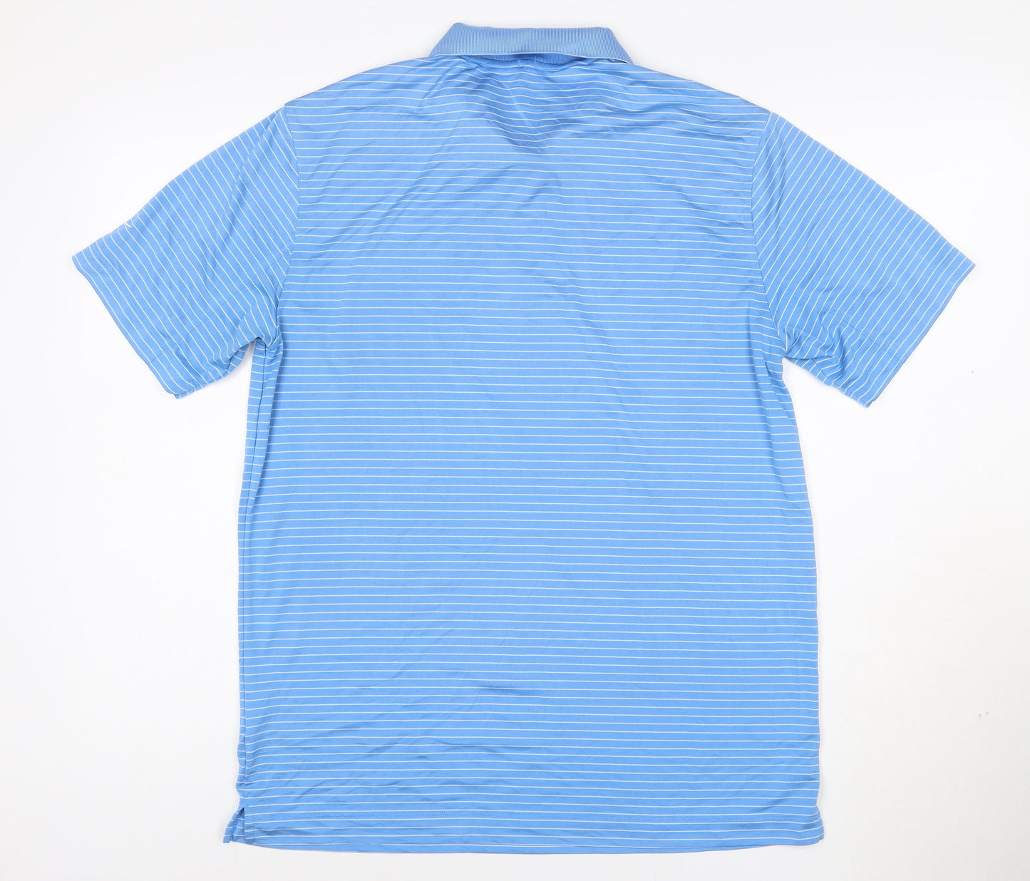 Nike Golf Men's Blue Striped Dri-Fit Polo Shirt M Regular Fit