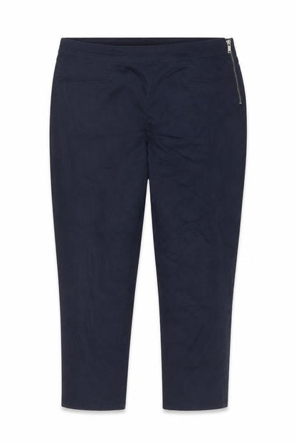 Wallis Womens Navy Blue Slim Trousers UK 16 Cotton Blend