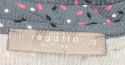 Regatta Petites Blue Floral Cotton 3/4 Sleeve Women's T-Shirt Size 10