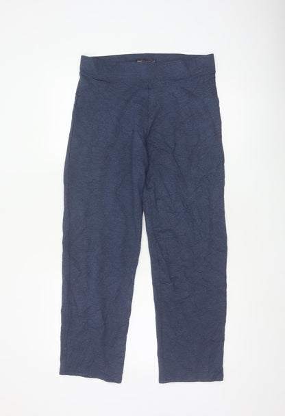 Marks and Spencer Women’s Blue Cropped Trousers Size 12 Short Cotton Blend