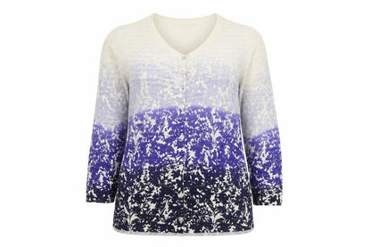Marks and Spencer Womens White Mix Size 12 V-Neck Cardigan