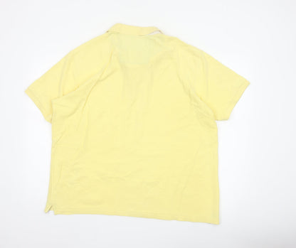 Marks & Spencer Blue Harbour Men's Yellow Cotton Polo Shirt XL Regular Fit