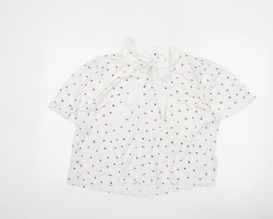 Marks and Spencer Ivory Polka Dot Bow Neck Women’s Blouse Size 20