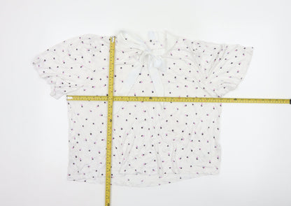 Marks and Spencer Ivory Polka Dot Bow Neck Women’s Blouse Size 20