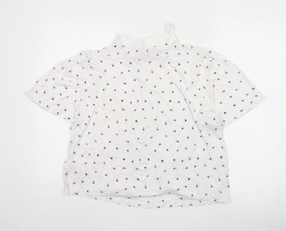 Marks and Spencer Ivory Polka Dot Bow Neck Women’s Blouse Size 20