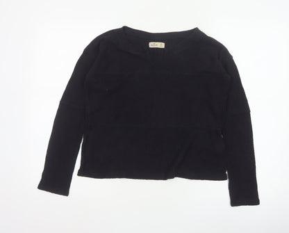 Hollister Womens Black V-Neck Long Sleeve Basic Knit Top XS