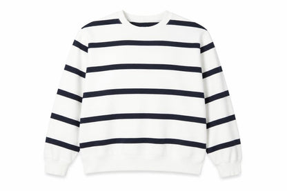 Marks and Spencer Women’s White Mix Striped Pullover Sweatshirt Medium