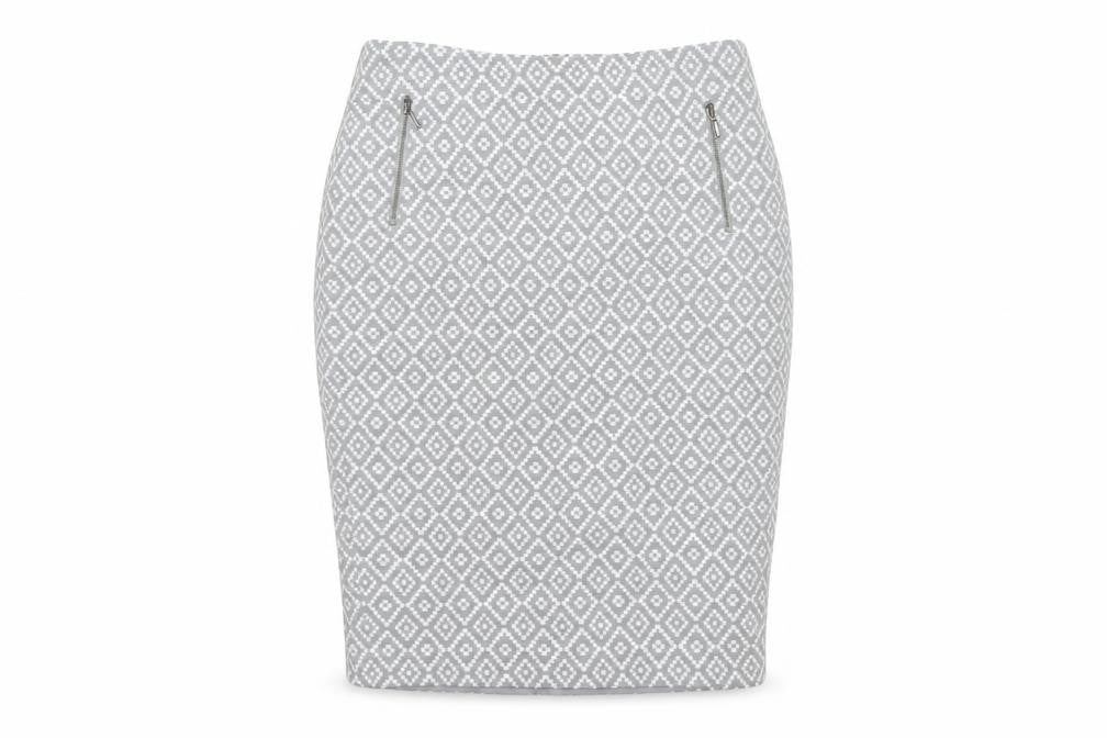 Marks and Spencer Women’s Grey Geometric Pencil Skirt Size 10