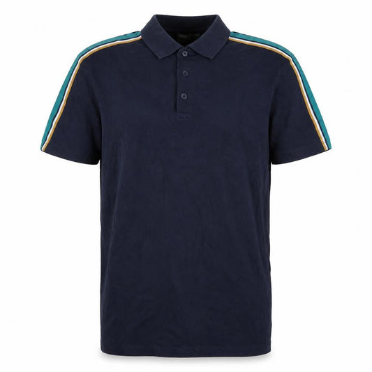 Front view of ASOS Men's Blue Slim Fit Polo Shirt, size S, Short Sleeve