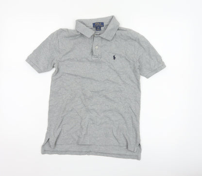 Ralph Lauren Teens Grey Cotton Polo Shirt Size 10-12 Classic Fit