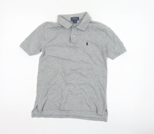 Ralph Lauren Teens Grey Cotton Polo Shirt Size 10-12 Classic Fit