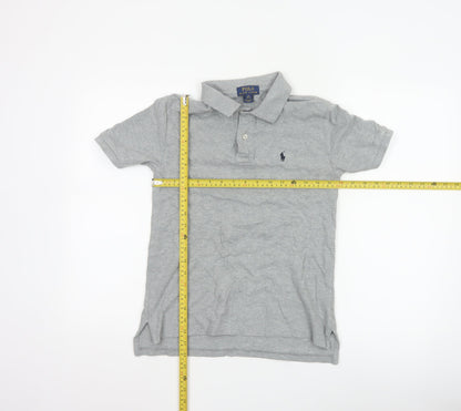 Ralph Lauren Teens Grey Cotton Polo Shirt Size 10-12 Classic Fit