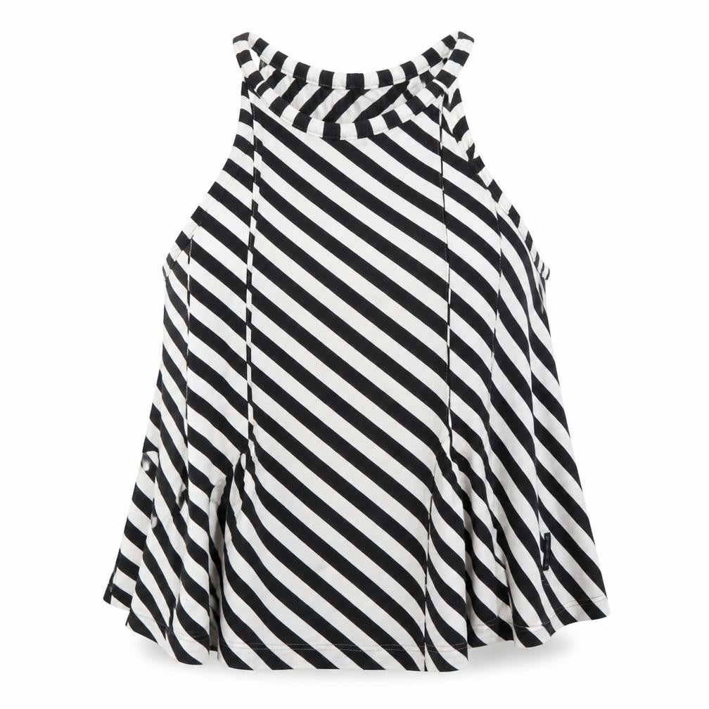 Armani Jeans Womens Black White Striped Halter Tank Top Size 14