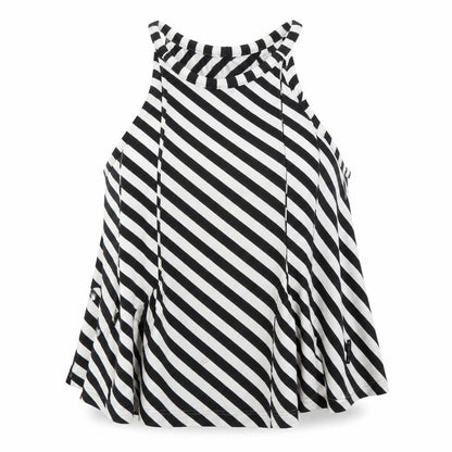 Armani Jeans Womens Black White Striped Halter Tank Top Size 14