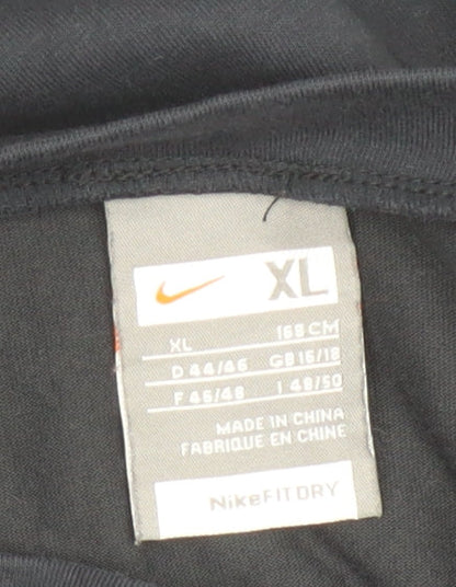 Nike Women Black XL Long Sleeve FitDry Sports Pullover Top