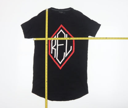Religion London Men's Black Graphic Print Cotton T-Shirt Size S