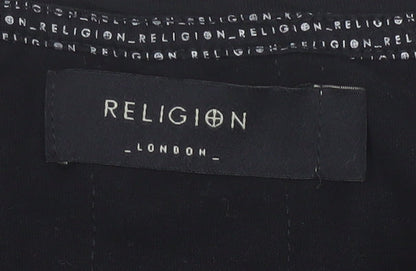 Religion London Men's Black Graphic Print Cotton T-Shirt Size S