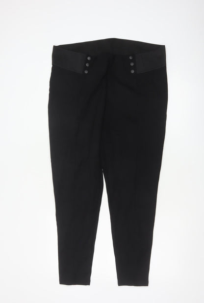 Marks and Spencer Womens Black Size 22 High Rise Stretch Tapered Trousers