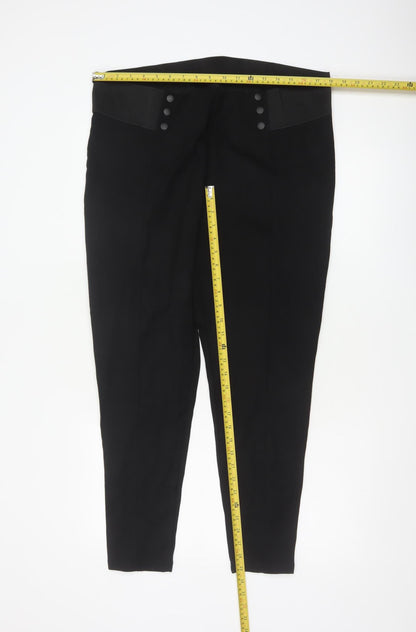 Marks and Spencer Womens Black Size 22 High Rise Stretch Tapered Trousers