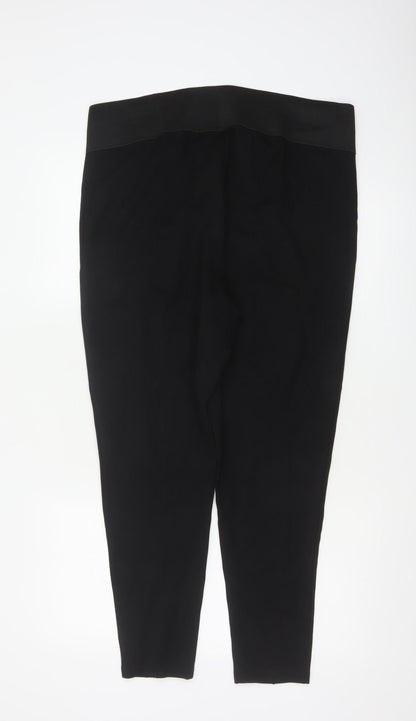 Marks and Spencer Womens Black Size 22 High Rise Stretch Tapered Trousers