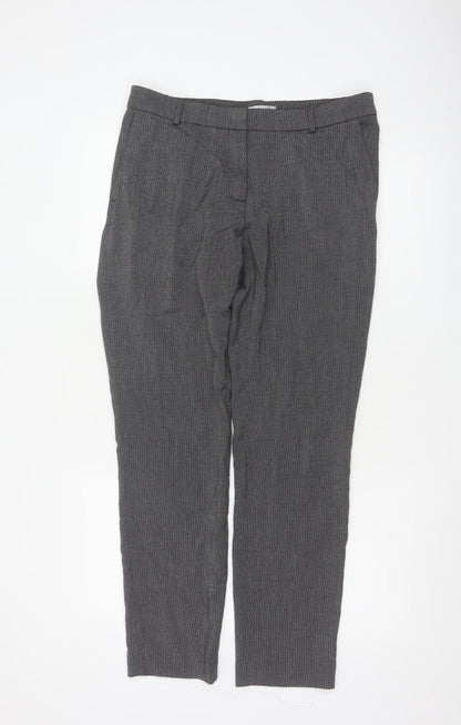 H&M Women’s Grey Stretch Work Trousers Size 12 Straight Leg