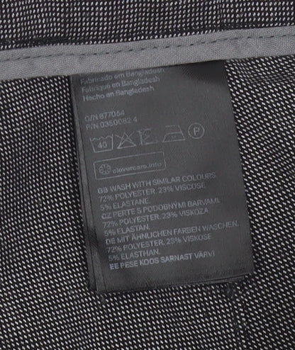 H&M Women’s Grey Stretch Work Trousers Size 12 Straight Leg