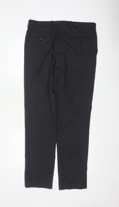 Marks and Spencer Men's Black Slim Fit Trousers 34x33 Business Work Pants