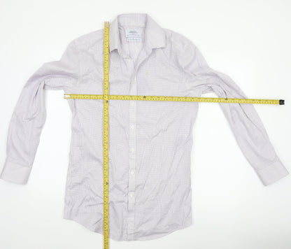 Charles Tyrwhitt Men's Purple Check Non-Iron Extra Slim Fit Shirt 15.5in
