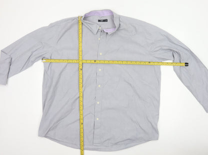 Cotton Traders Men’s Grey 19 Regular Fit Long Sleeve Button-Up Shirt