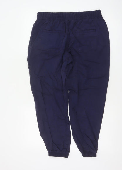Fat Face Women's Navy Lyocell Jogger Trousers Size 14