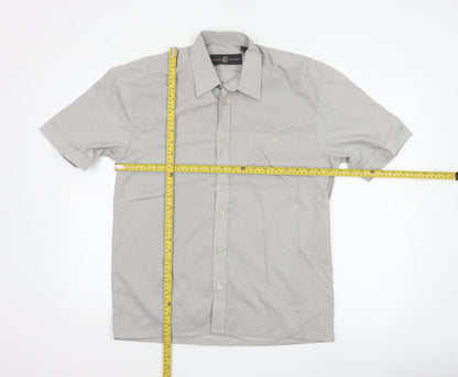 Roberto Bertolucci Men's Grey Short Sleeve Button-Up Shirt M