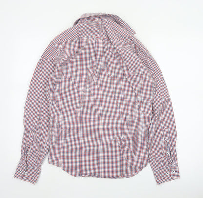 T.M.Lewin Men's Multicoloured Check Cotton Casual Button-Up Shirt S