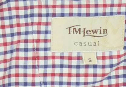 T.M.Lewin Men's Multicoloured Check Cotton Casual Button-Up Shirt S