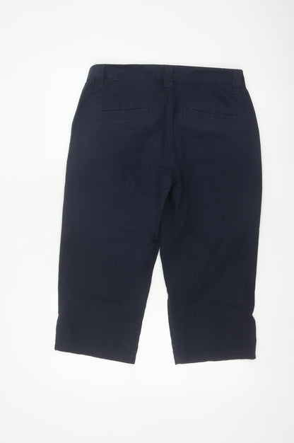 Seasalt Cornwall Women's Blue Cotton Capri Trousers Size 12