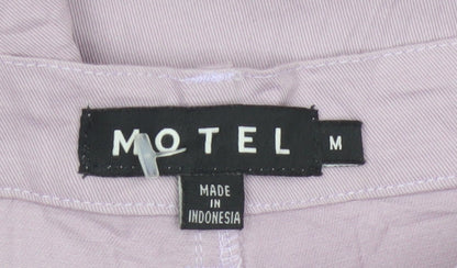 Motel Women's Lilac Wide-Leg Trousers Cotton Blend Size M
