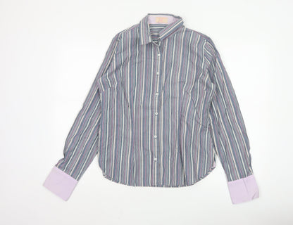 Haines & Bonner Women’s Multicoloured Striped Cotton Button-Up Shirt Size 12