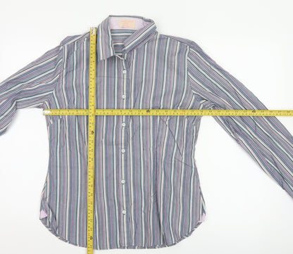 Haines & Bonner Women’s Multicoloured Striped Cotton Button-Up Shirt Size 12