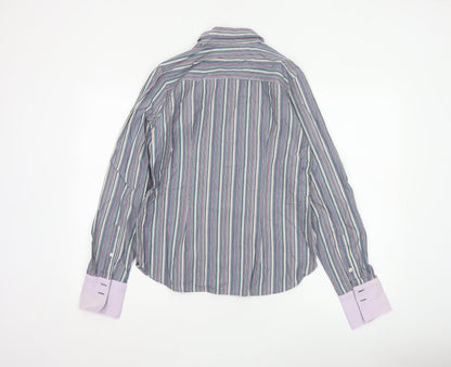 Haines & Bonner Women’s Multicoloured Striped Cotton Button-Up Shirt Size 12