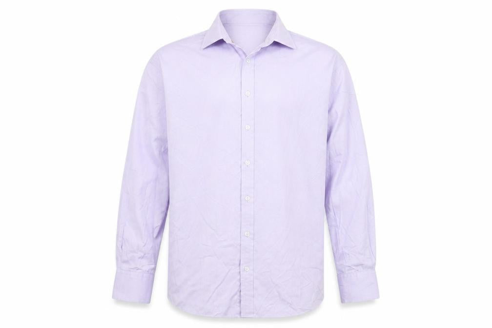 Marks & Spencer Men's Purple Slim Fit 16in Cotton Button-Up Shirt