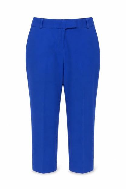 Next Women Blue Slim Fit Ankle Trousers Size 12L Polyester Viscose Blend