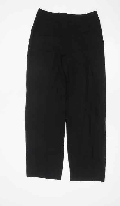 Linea Women Black Wool Wide-Leg Trousers Size 10