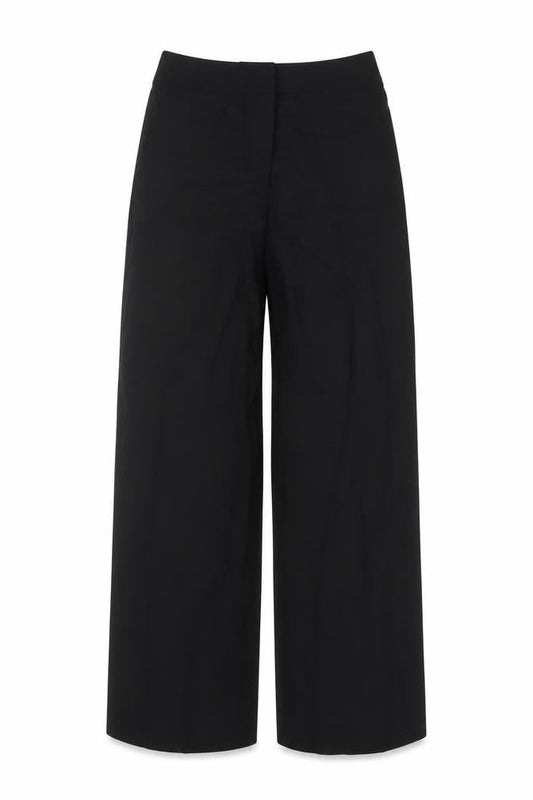 Linea Women Black Wool Wide-Leg Trousers Size 10