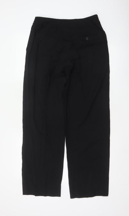 Linea Women Black Wool Wide-Leg Trousers Size 10