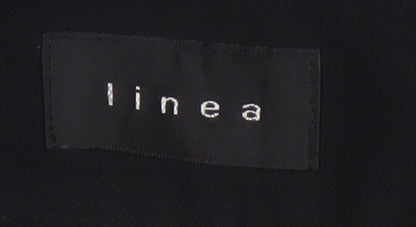 Linea Women Black Wool Wide-Leg Trousers Size 10